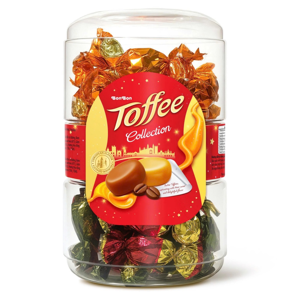 Hộp kẹo hình trụ Toffee Tràng An