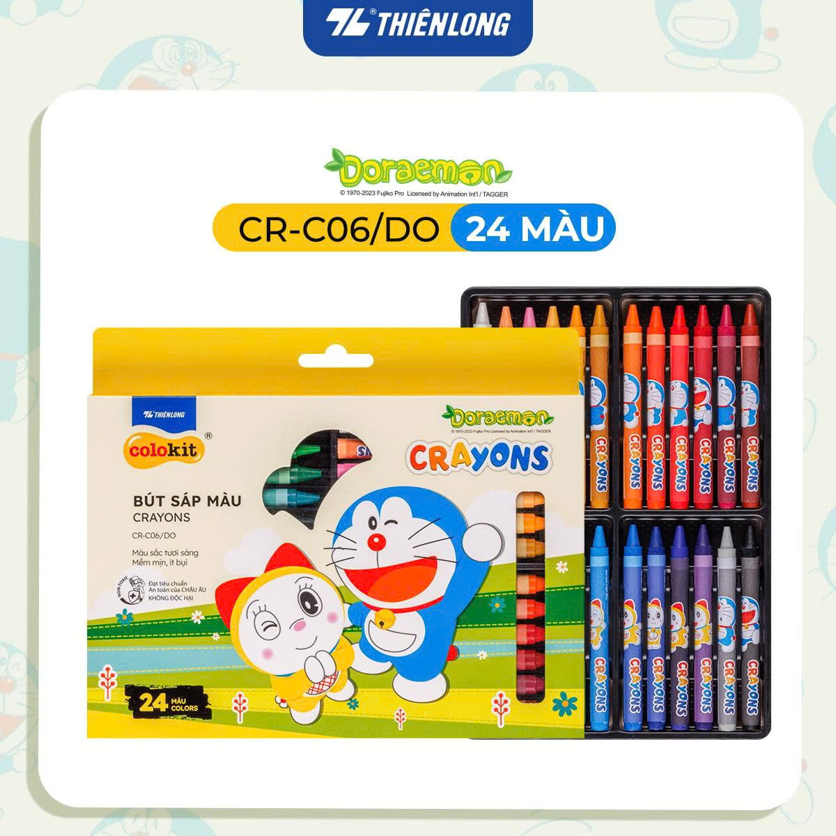 Bút sáp Thiên Long CR C06 Doraemon 24 màu