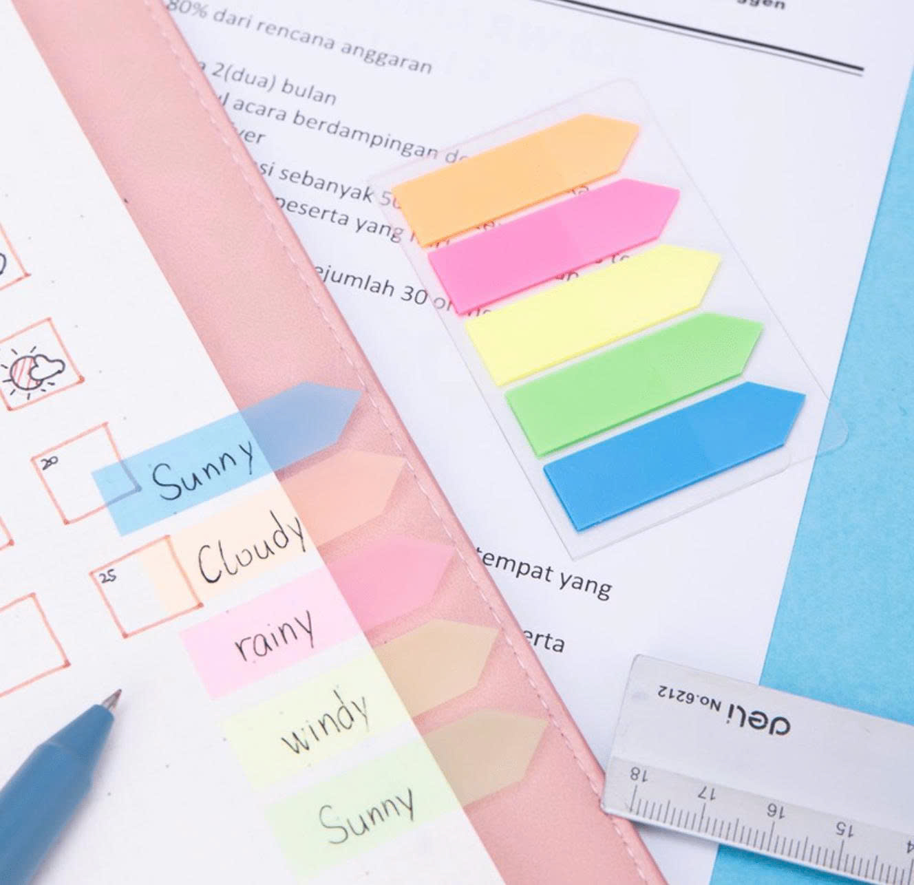 Giấy phân trang Deli: A10602 (43x12mm) - Ảnh 3