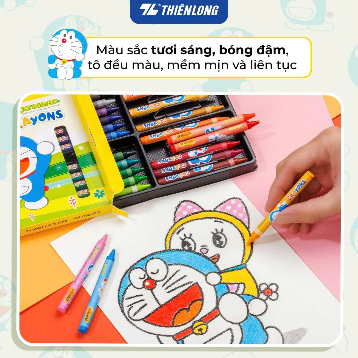 Bút sáp Thiên Long CR C06 Doraemon 24 màu - Ảnh 2