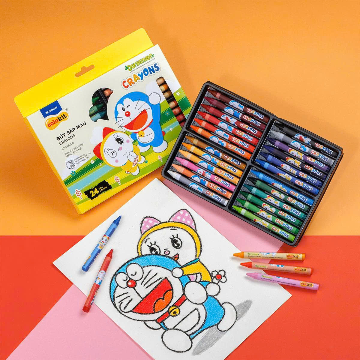 Bút sáp Thiên Long CR C06 Doraemon 24 màu - Ảnh 4