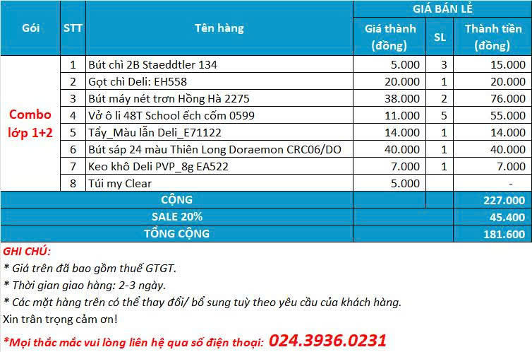 Set quà Lớp 1, 2 - 182k - Ảnh 2