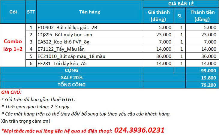 Set quà tặng Lớp 1, 2 - 79k - Ảnh 2